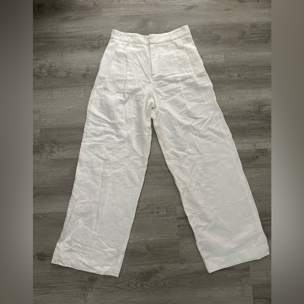Zara trousers linen blend pants size S